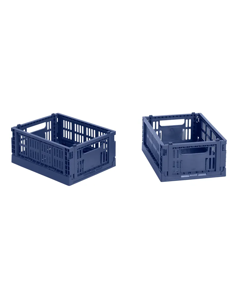Hay Set aus 2 Körben Colour Crate - Gelb - Recyceltes Polypropylen - Designer Hay Studio 