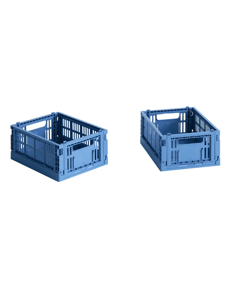 Hay Set aus 2 Körben Colour Crate - Gelb - Recyceltes Polypropylen - Designer Hay Studio 