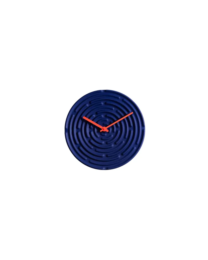 raawii Wanduhr Minos - Blau - emaillierte Fayence - Designer Manon Novelli 