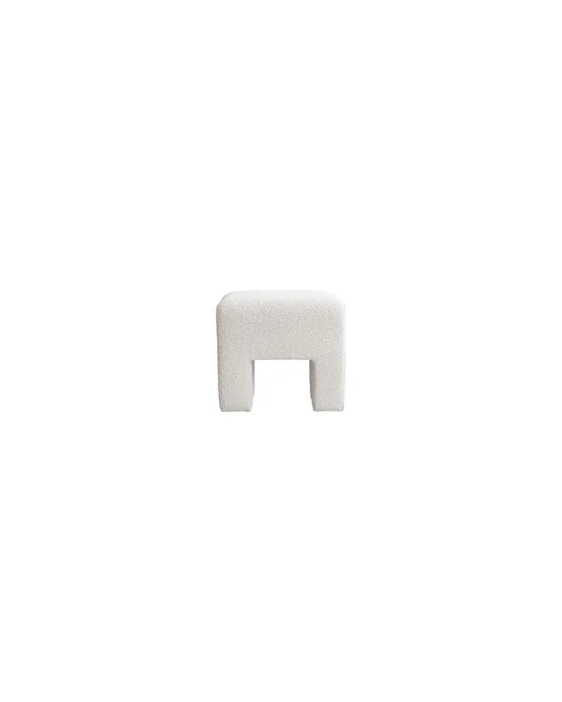 101 Copenhagen Gepolsterter Hocker Sculpt - Weiß - Schlingenpol - Designer Tommy Hyldahl 