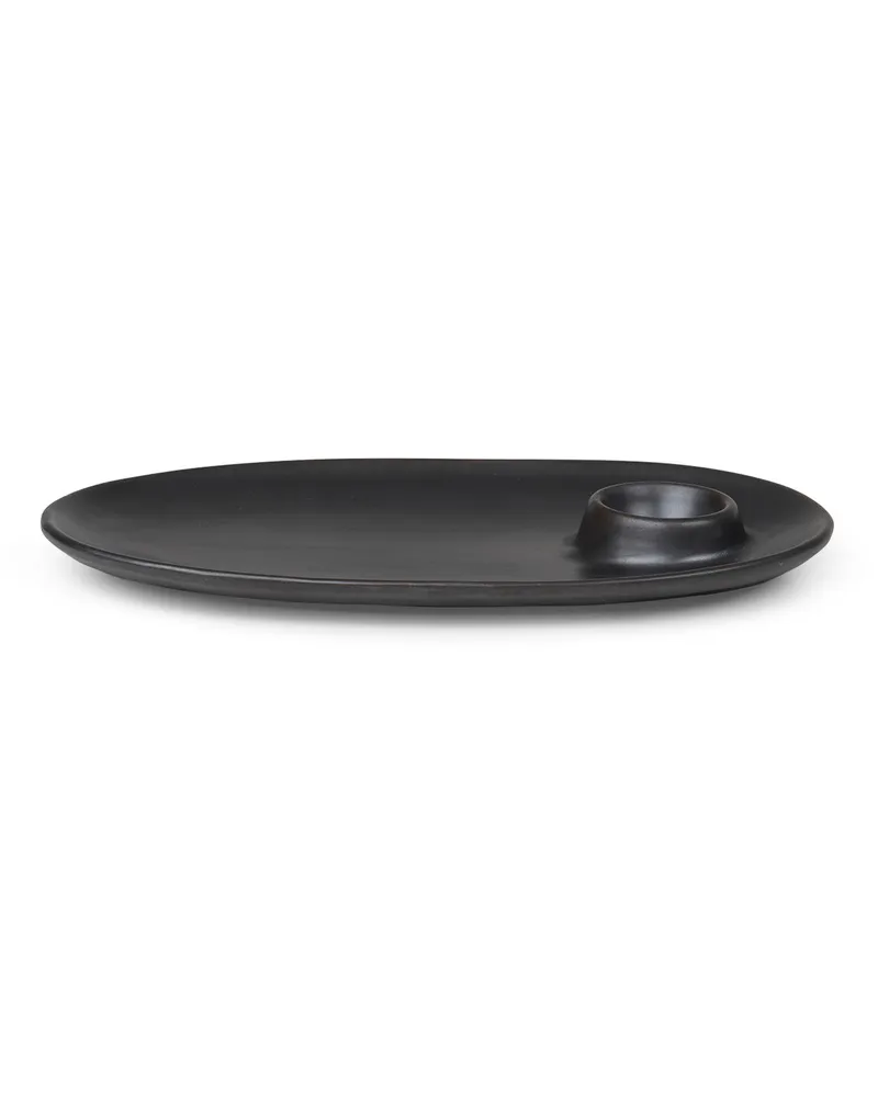 ferm LIVING Teller Flow - Schwarz - emailliertes Porzellan - Designer Trine Andersen 