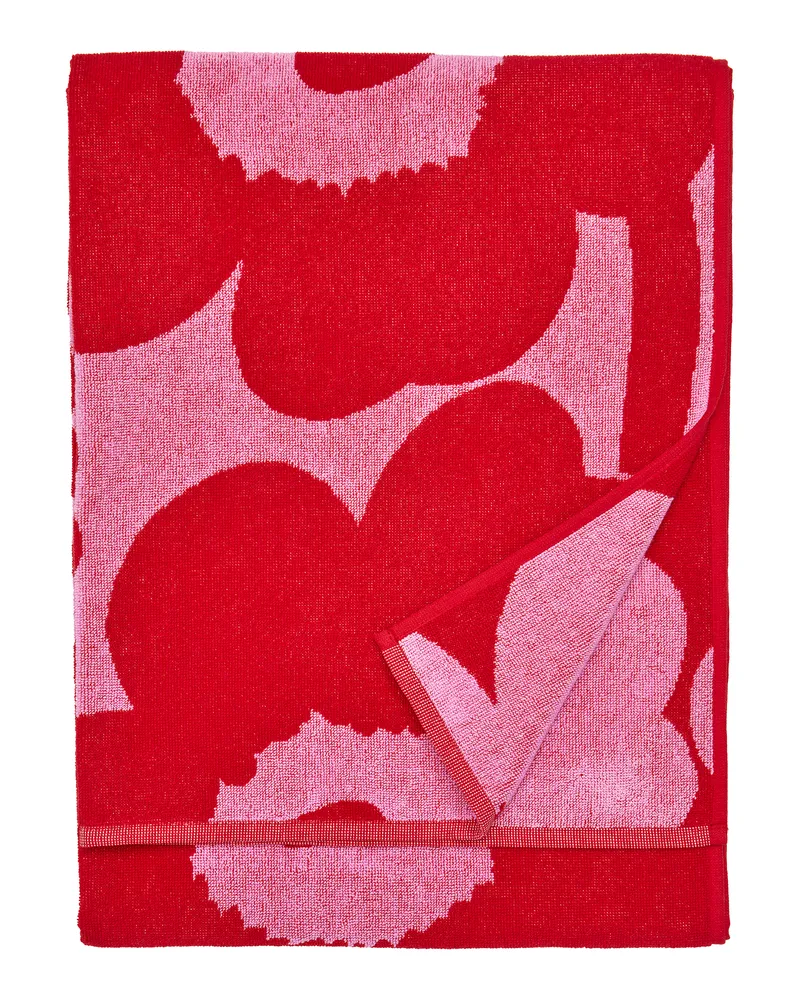 Marimekko Badetuch Unikko - Rot - Bio-Frottee-Baumwolle - Designer Maija Isola 