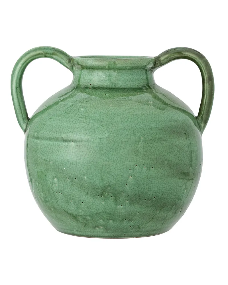 Bloomingville Vase Vases - Grün - emailliertes Terrakotta 