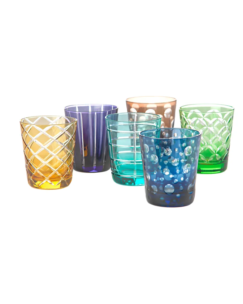POLSPOTTEN Wasserglas Cutting - Bunt - Glas - Designer Pols Potten Studio 