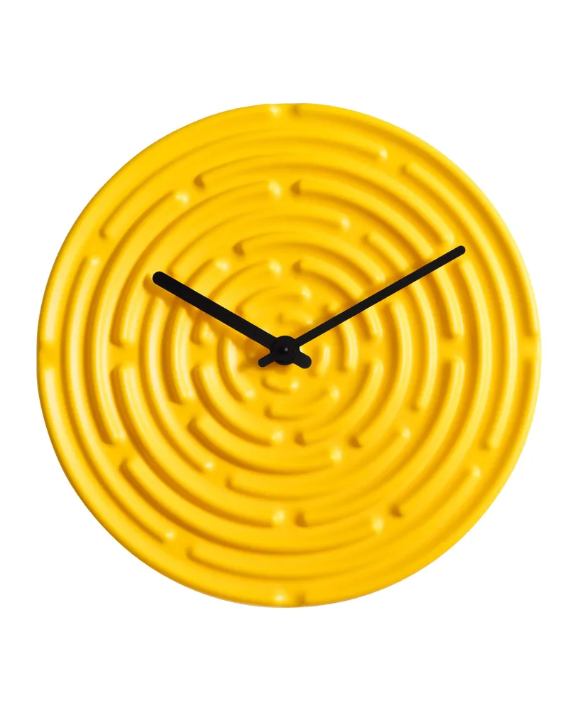 raawii Wanduhr Minos - Blau - emaillierte Fayence - Designer Manon Novelli 