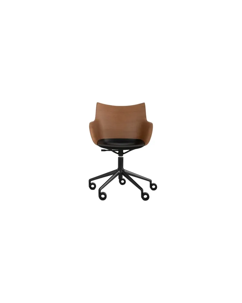 Kartell Sessel mit Rollen Smart Wood - Holz natur - Designer Philippe Starck 