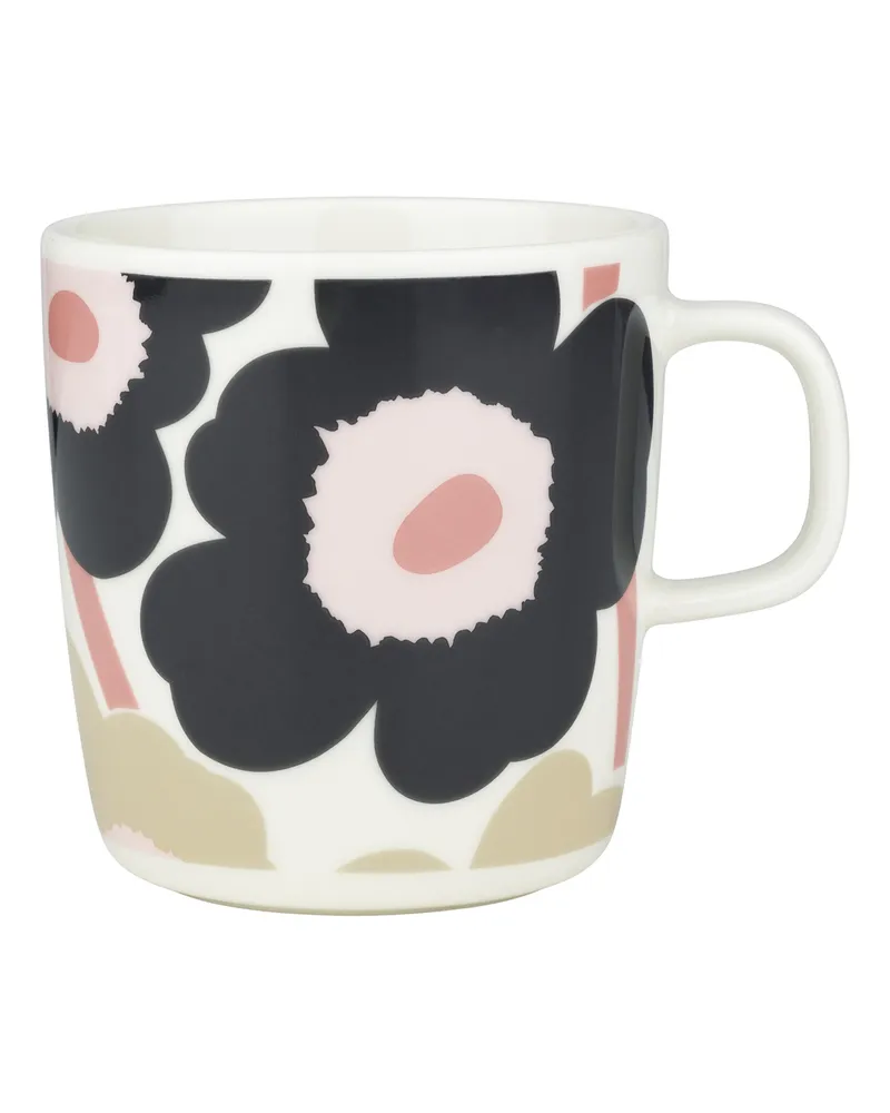 Marimekko Becher Ketunmarja - Weiß - Sandstein - Designer Aino-Maija Metsola 