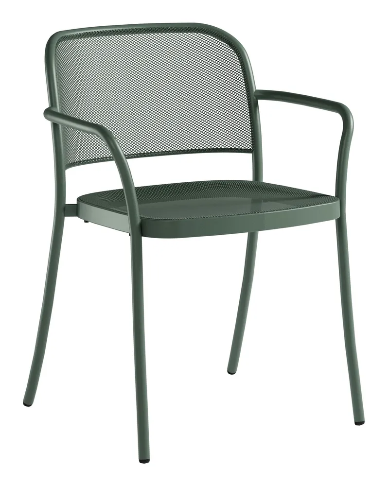 EMU Stapelbarer Sessel Café - Schwarz - Stahlgitter - Designer Christophe Pillet 