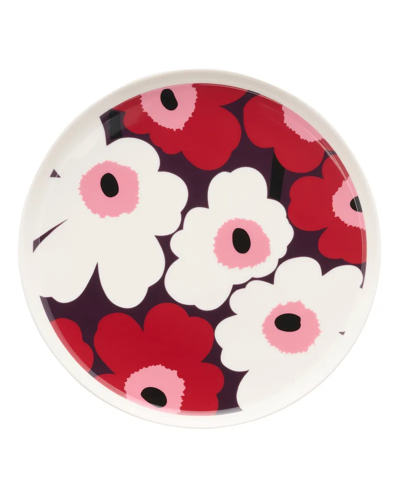 Marimekko Teller Unikko - Violett - Sandstein - Designer Maija Isola 