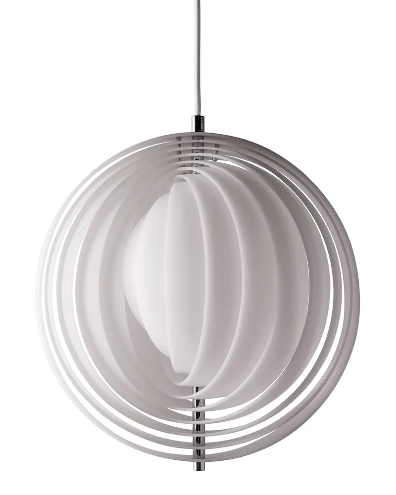 Verpan Pendelleuchte Moon - Weiß - Polyacryl - Designer Verner Panton 