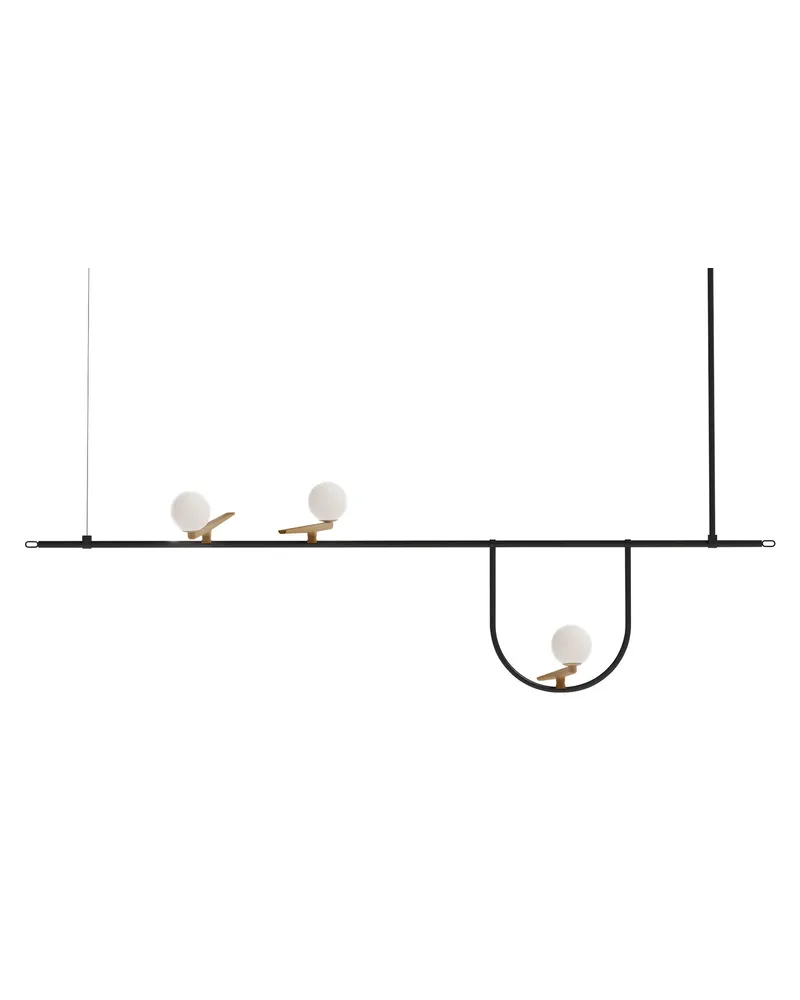 Artemide Pendelleuchte Yanzi - Schwarz - Messing - Designer Neri & Hu 