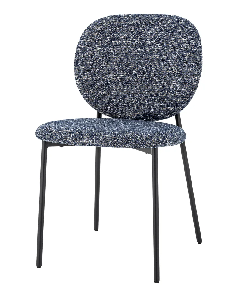 Bloomingville Stapelbarer Stuhl Percey - Grau - Chenille-Stoff 