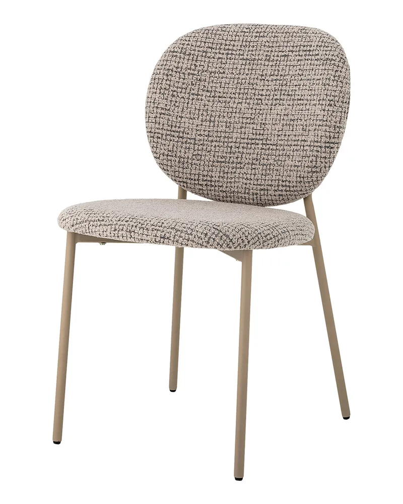 Bloomingville Stapelbarer Stuhl Percey - Grau - Chenille-Stoff 