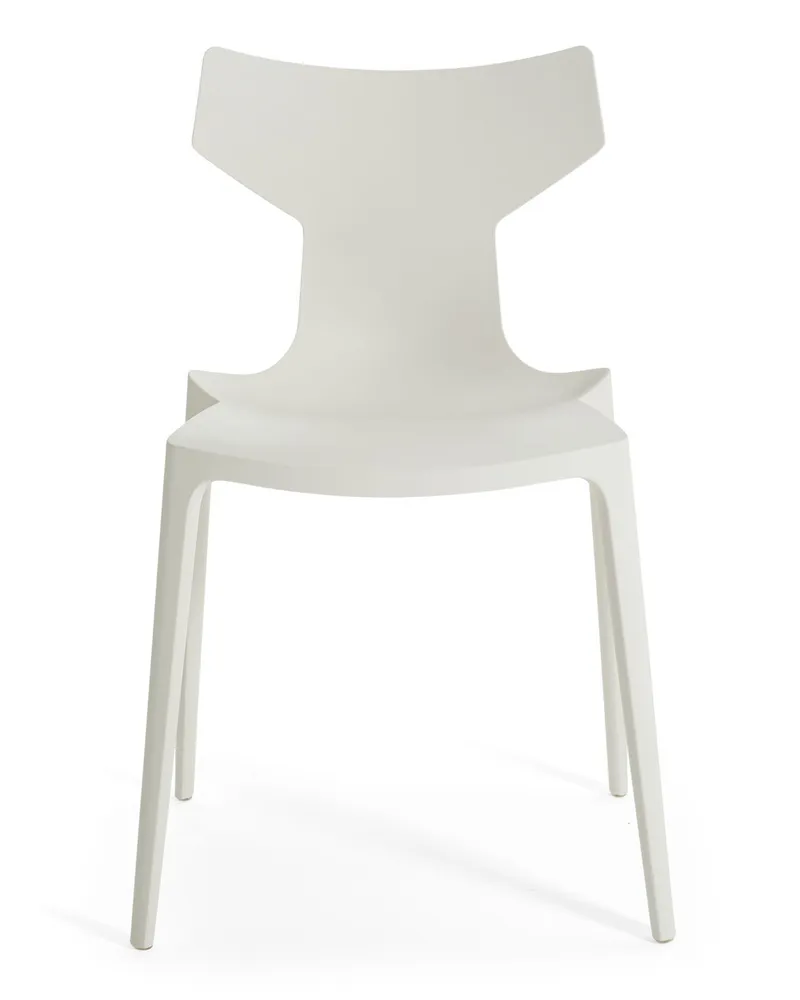 Kartell Stapelbarer Stuhl Re-Chair - Beige - Recyceltes thermoplast. Technopolymer - Designer Antonio Citterio 