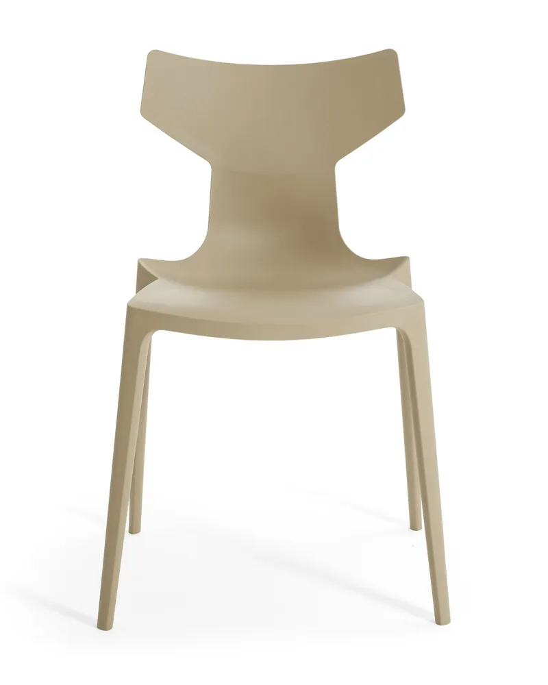 Kartell Stapelbarer Stuhl Re-Chair - Beige - Recyceltes thermoplast. Technopolymer - Designer Antonio Citterio 