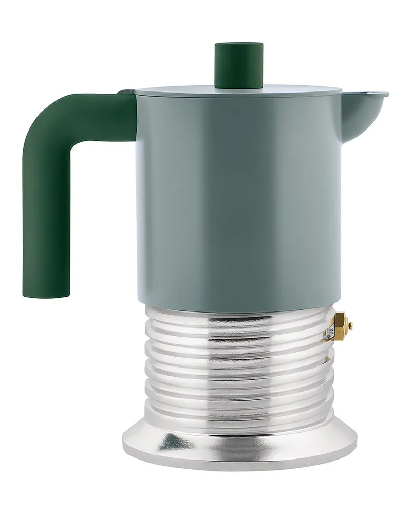 Alessi italienischer Kaffeebereiter Vite - Grün - Gegossenes Aluminium - Designer Philippe Malouin 