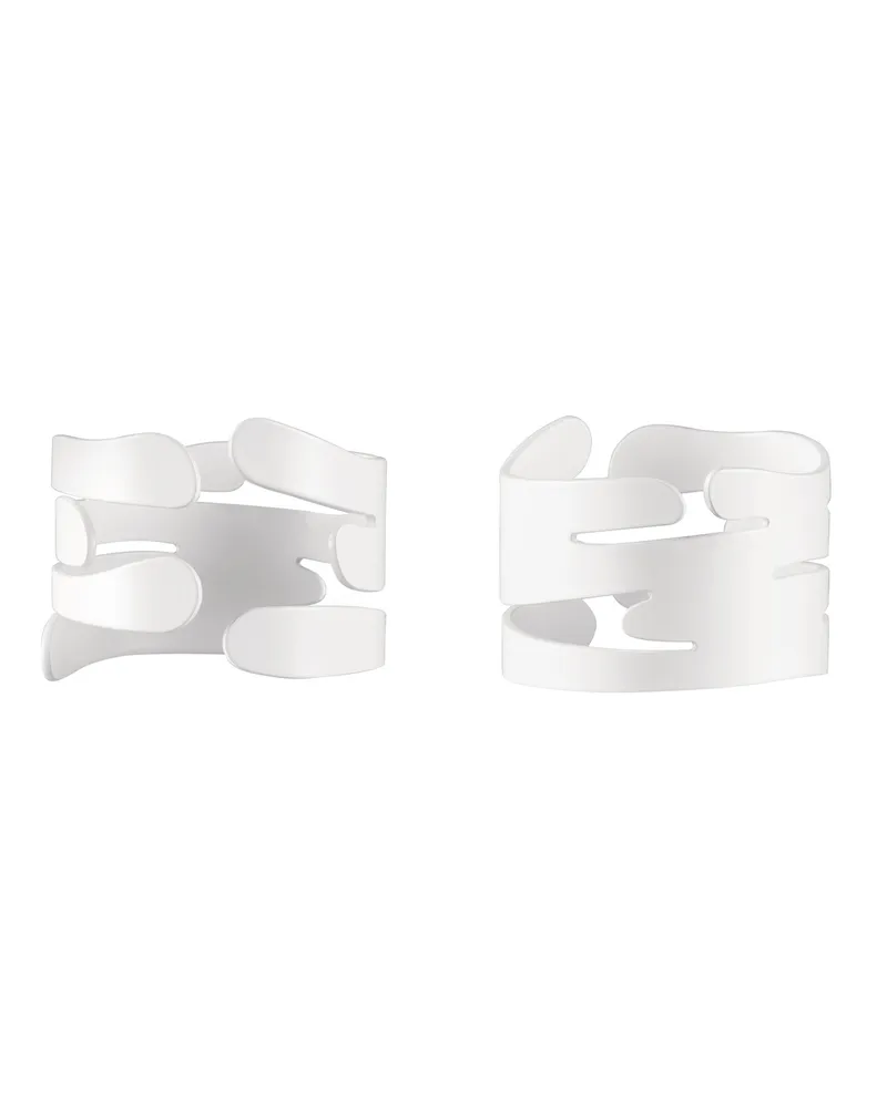 Alessi Serviettenring Bark - Weiß - Stahl - Designer Donia Maaoui Weiß