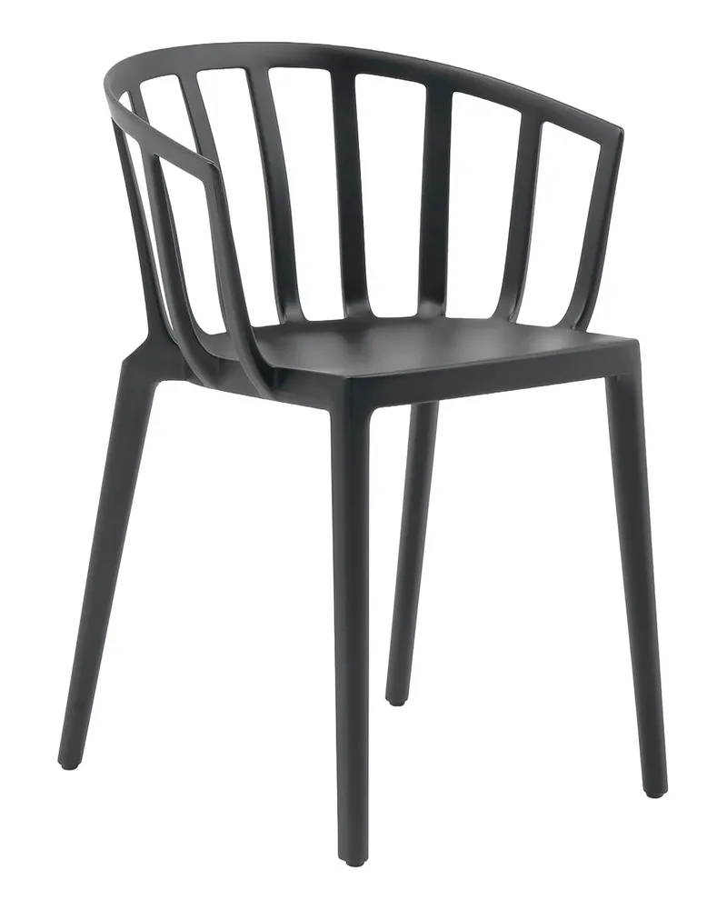 Kartell Stapelbarer Sessel Venice - Schwarz - Recyceltes thermoplast. Technopolymer - Designer Philippe Starck 