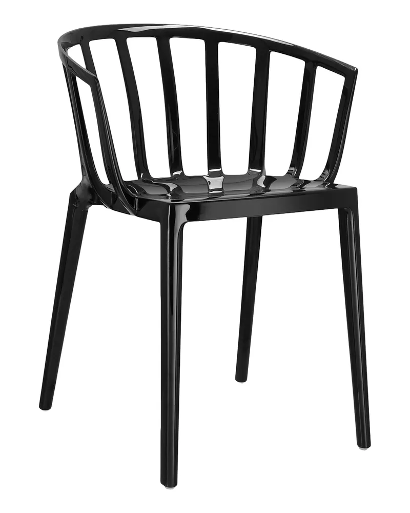 Kartell Stapelbarer Sessel Venice - Schwarz - Recyceltes thermoplast. Technopolymer - Designer Philippe Starck 