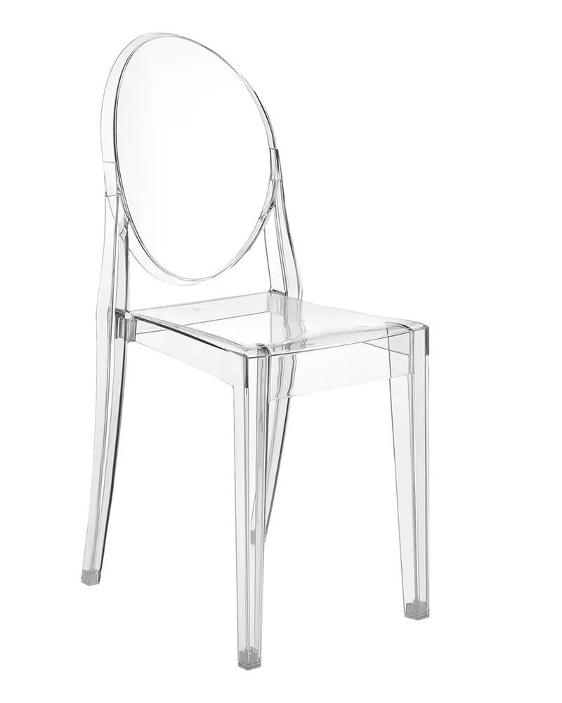 Kartell Set aus 4 Stapelbaren Stühlen Ghost - Transparent - Polycarbonat 2.0 - Designer Philippe Starck 