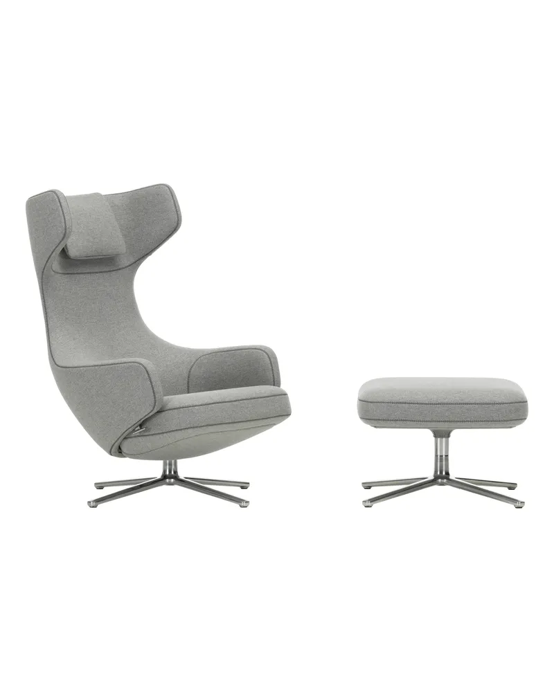Vitra Gepolsterter Sessel Grand Repos - Grau - Daunen - Designer Antonio Citterio 