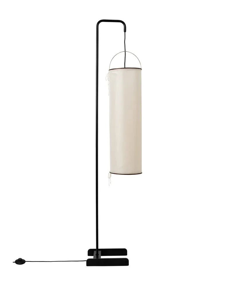 Gubi Stehleuchte Silk Lantern - Beige - Holzfurnier - Designer Aksel Bender Madsen 