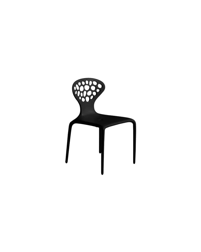 Moroso Stapelbarer Stuhl Supernatural - Schwarz - Glasfaser - Designer Ross Lovegrove 