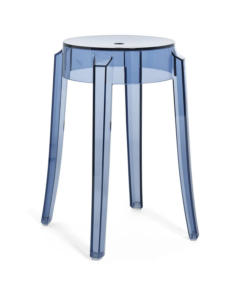 Kartell Stappelbarer Hocker Ghost - Blau - Polykarbonat - Designer Philippe Starck 