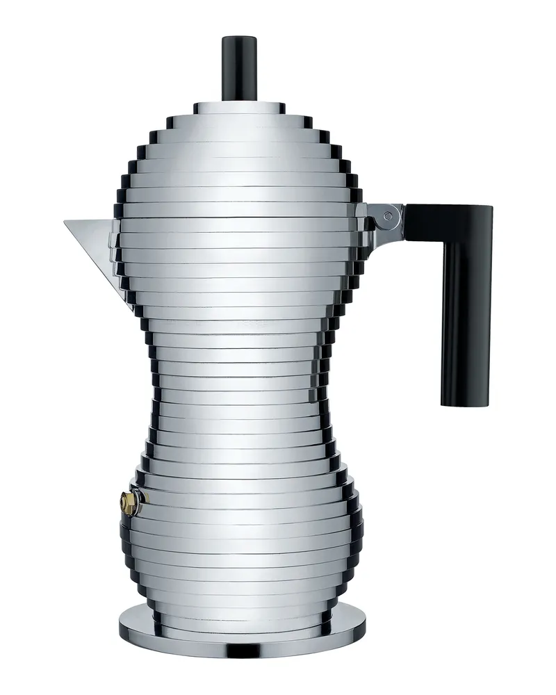 Alessi italienischer Kaffeebereiter Pulcina - Metall - Gussaluminium - Designer Michele de Lucchi 