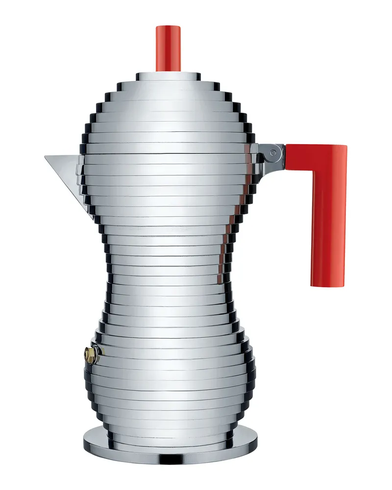 Alessi italienischer Kaffeebereiter Pulcina - Metall - Gussaluminium - Designer Michele de Lucchi 