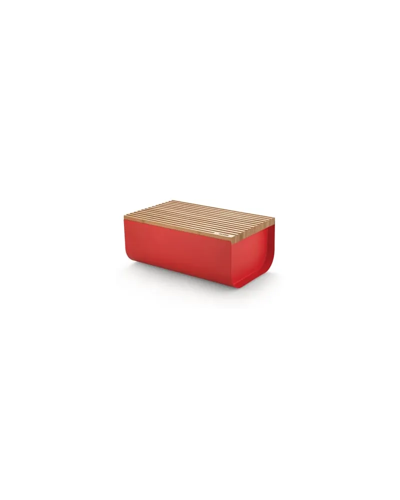 Alessi Brotkasten Mattina - Rot - Bambus - Designer Big Game 