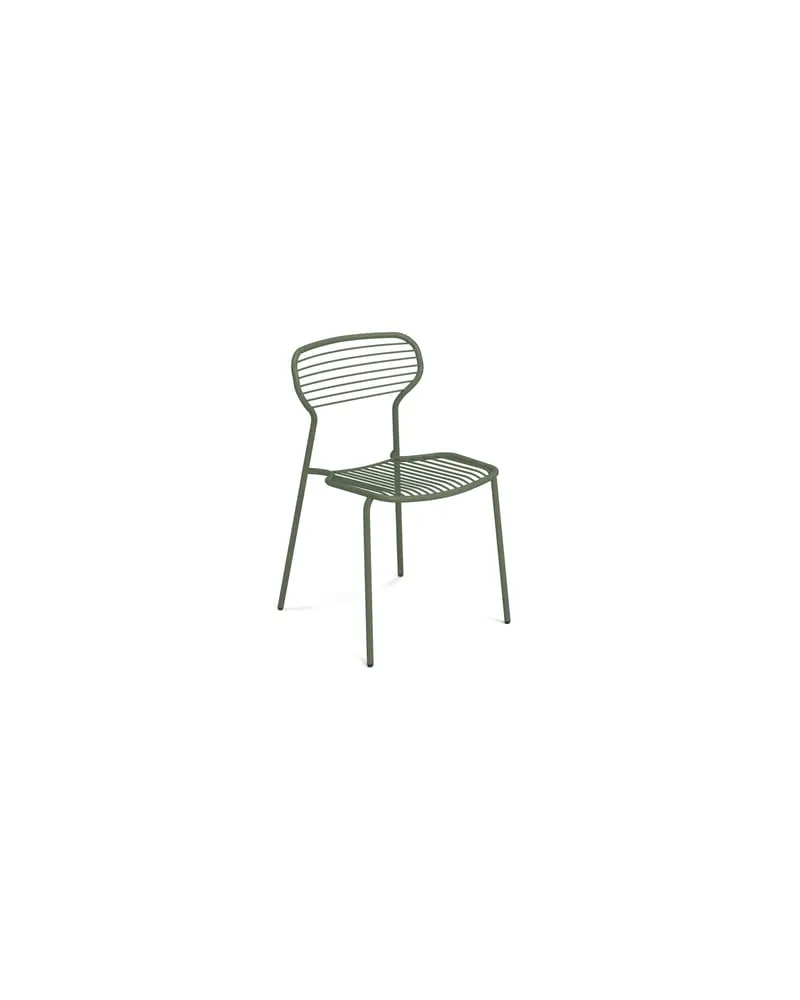 EMU Stapelbarer Stuhl Apero - Grün - gefirnister Stahl - Designer Martin Drechsel 