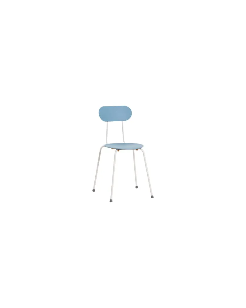 Magis Stapelbarer Stuhl Mariolina - Blau - gefirnister Stahl - Designer Enzo Mari 
