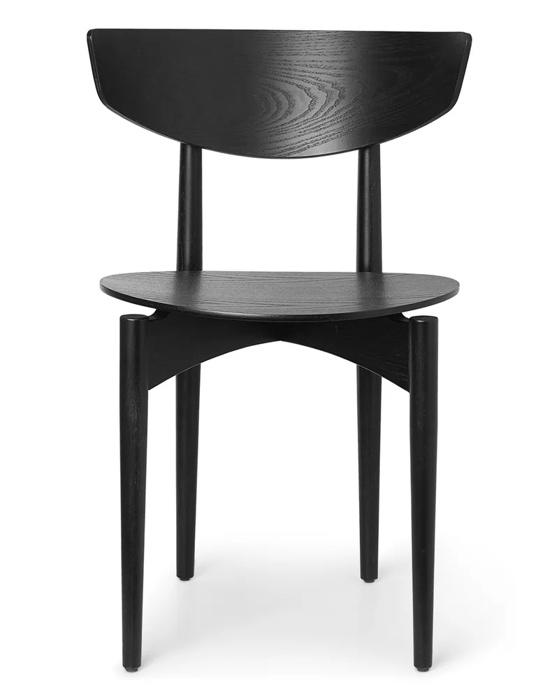 ferm LIVING Stuhl Herman - Schwarz - Lackiertes Eschenfurnier - Designer Herman Studio 