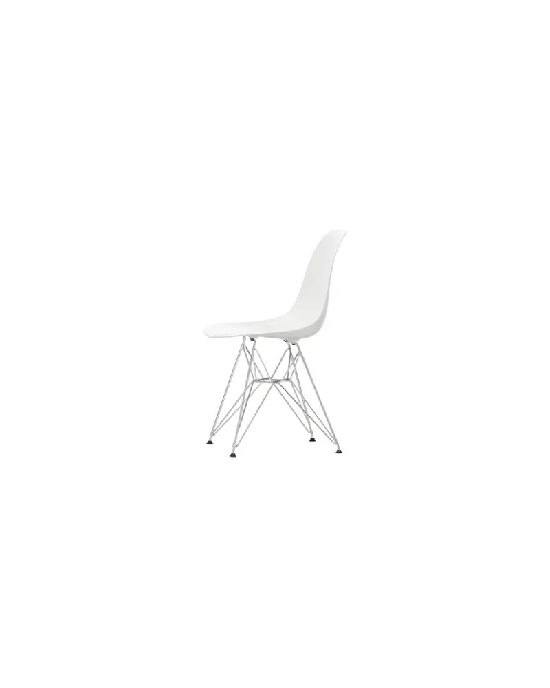 Vitra Stuhl Eames Plastic Side Chair - Weiß - verchromter Stahl - Designer Charles & Ray Eames 