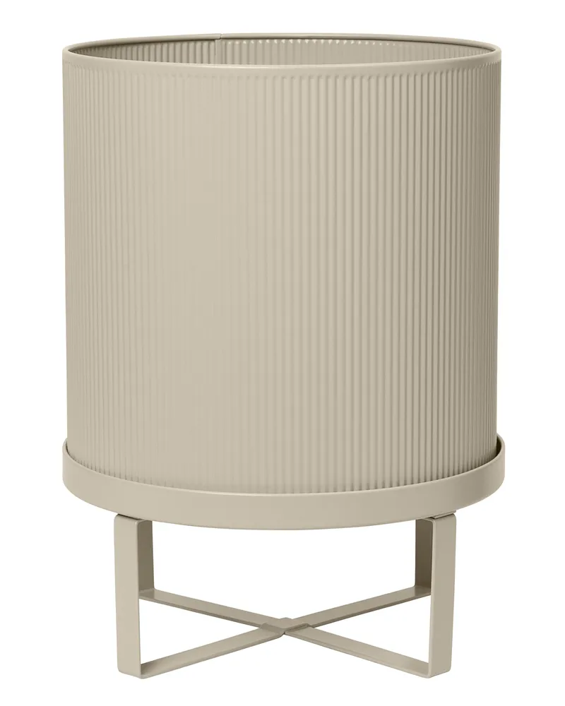 ferm LIVING Blumentopf Bau - Beige - galvanisierter Stahl - Designer Herman Studio 