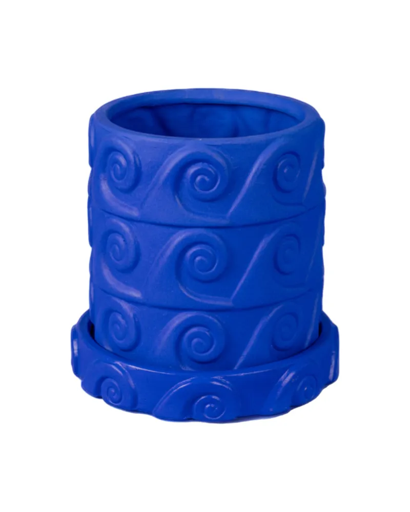 Seletti Blumentopf Magna Graecia - Blau - Terrakotta - Designer Antonio Aricò 