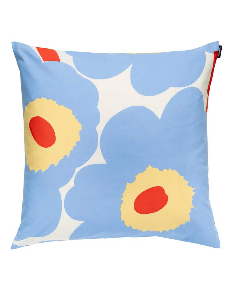 Marimekko Kissenüberzug Kukat Puhkeavat - Blau - Organische Baumwolle - Designer Maija Louekari 