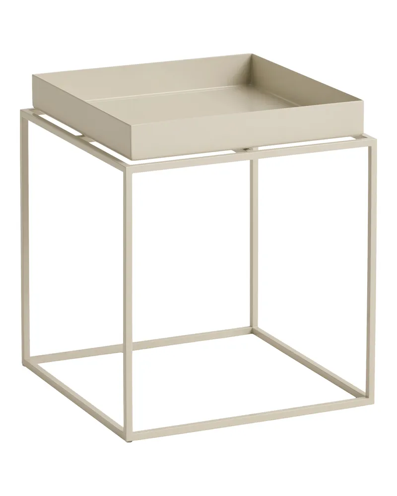 Hay Beistelltisch Tray - Beige - thermolackierter Stahl - Designer Hay Studio 