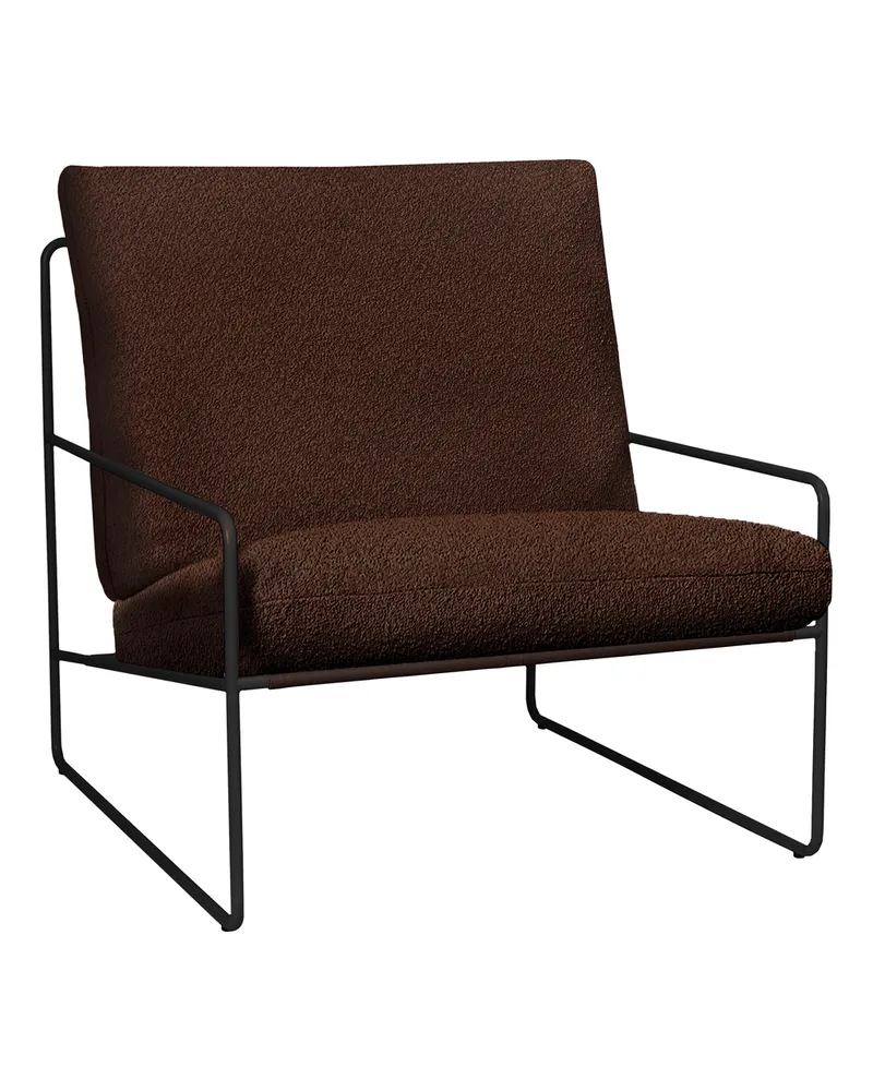 ferm LIVING Gepolsterter Sessel Désert - Braun - Outdoor-Boucléstoff 