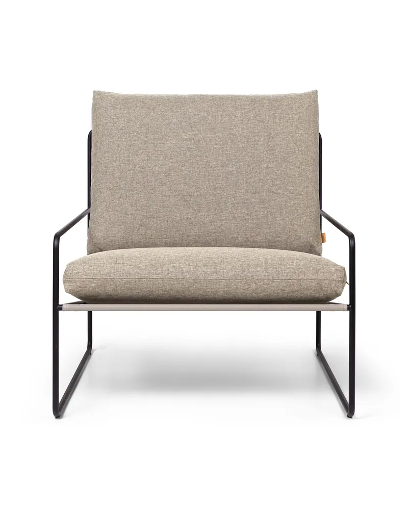 ferm LIVING Gepolsterter Sessel Désert - Braun - Outdoor-Boucléstoff 
