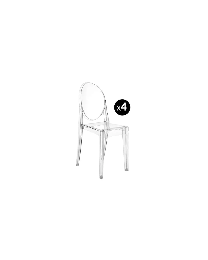 Kartell Stapelbarer Stuhl Ghost - Transparent - Polycarbonat 2.0 - Designer Philippe Starck 