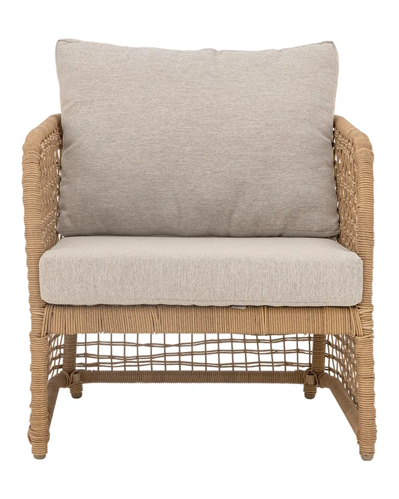 Bloomingville Gepolsterter Sessel Penzano - Beige - Geflochtenes Polyrattan 