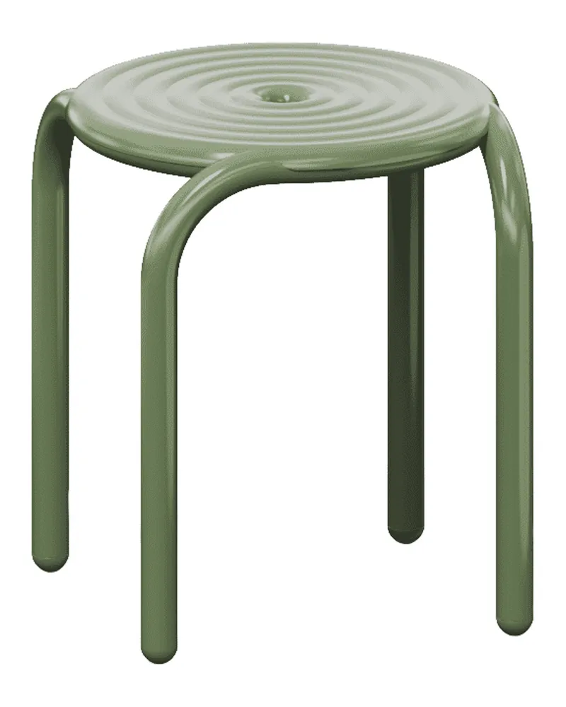 Tom Dixon Hocker Groove - Grün - Aluminium - Designer Tom Dixon 