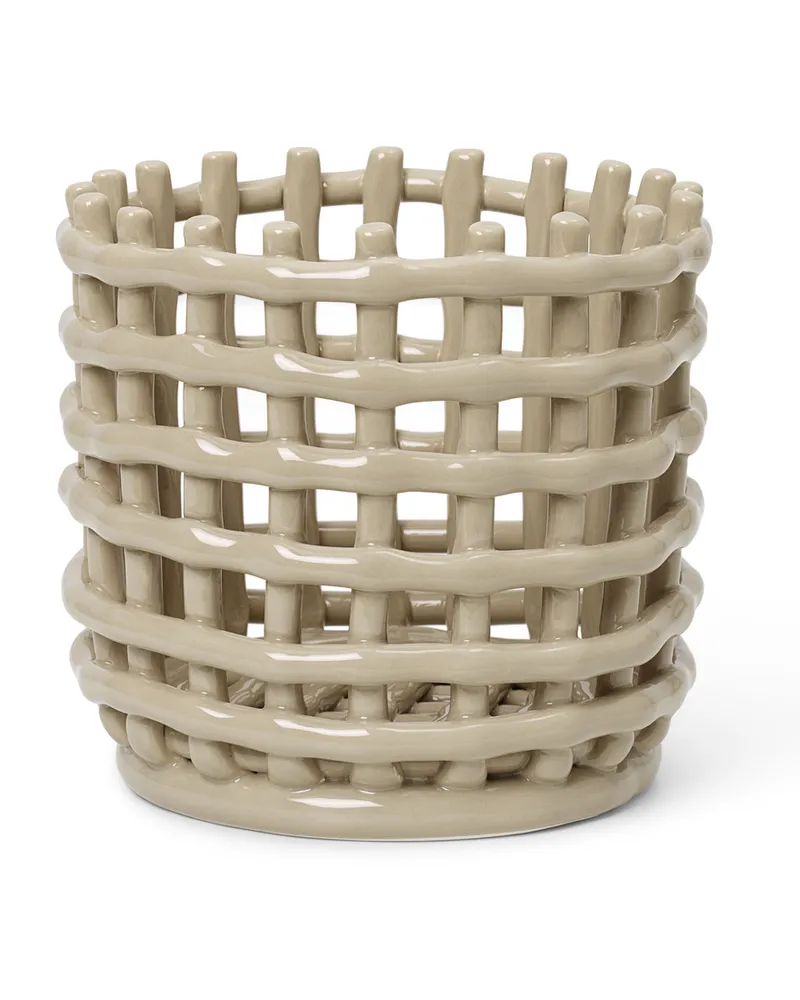 ferm LIVING Korb Ceramic - Beige - emaillierte Keramik - Designer Trine Andersen 