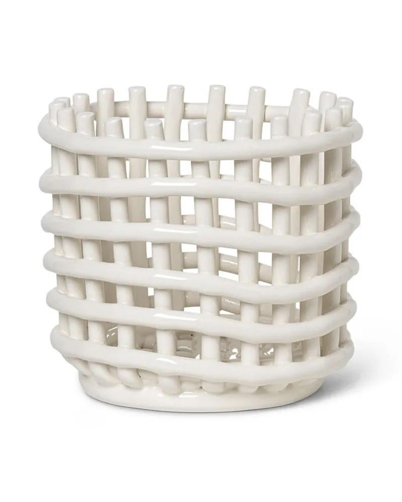 ferm LIVING Korb Ceramic - Beige - emaillierte Keramik - Designer Trine Andersen 