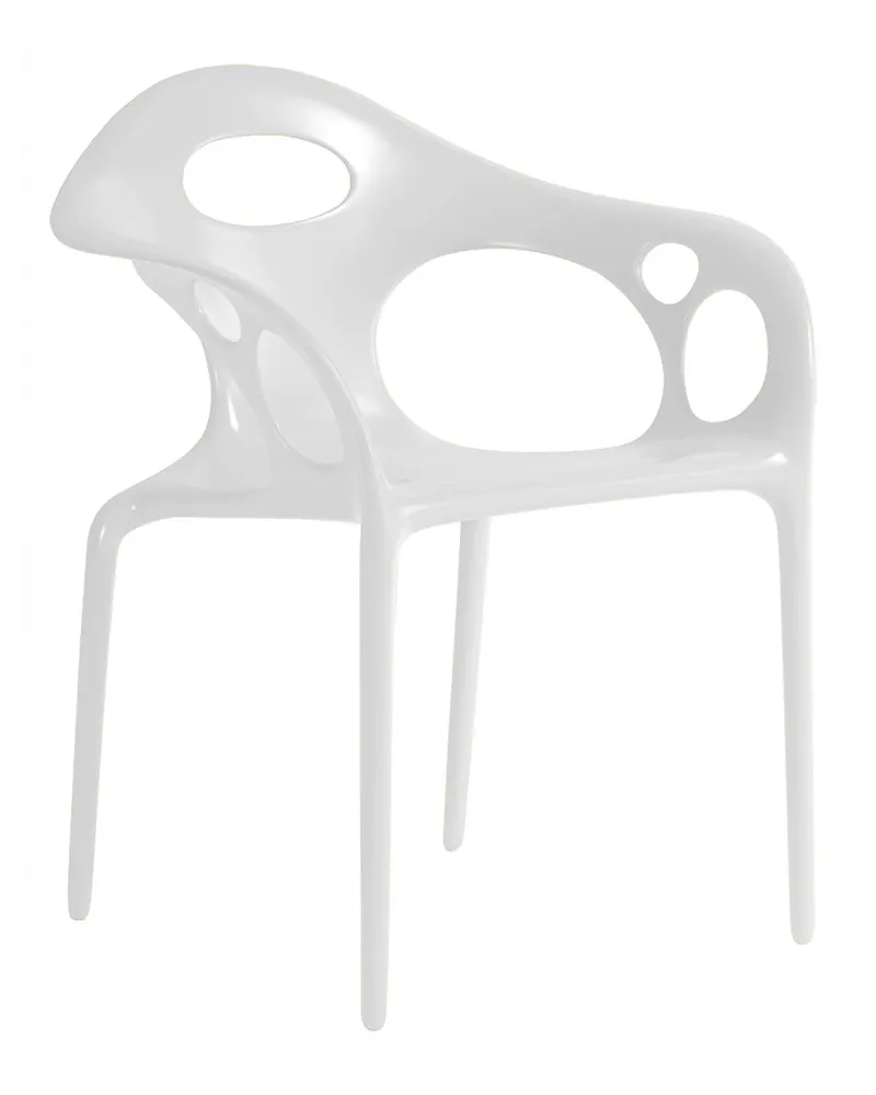 Moroso Stapelbarer Sessel Supernatural - Weiß - Glasfaser - Designer Ross Lovegrove 