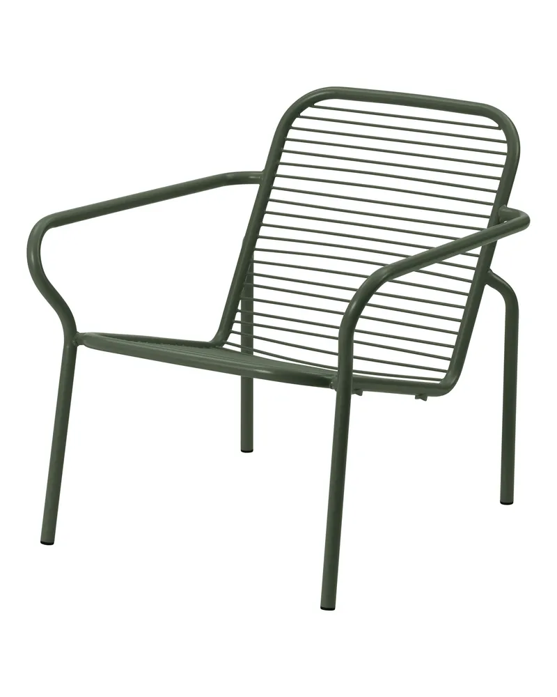 Normann Copenhagen Niedrig stapelbarer Sessel Vig - Grün - thermolackierter Stahl - Designer Simon Legald 