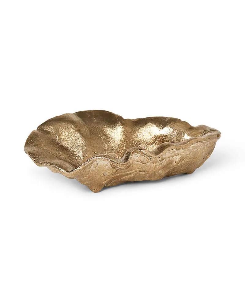 ferm LIVING Schale Oyster - Metall - Massiver Messingguss 
