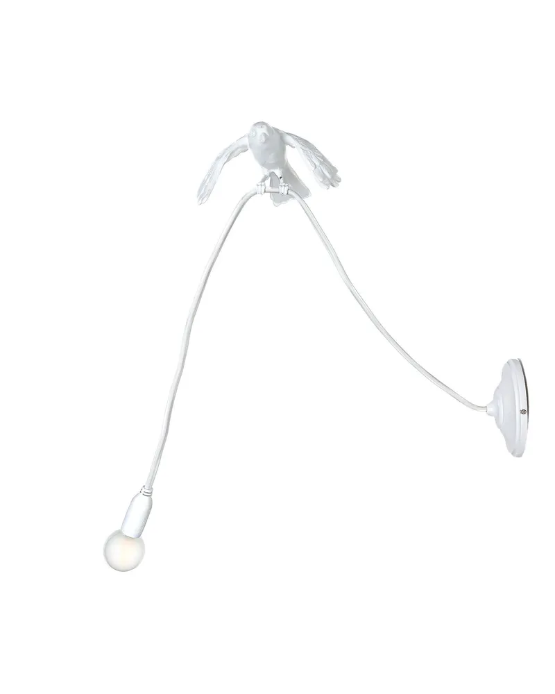 Seletti Wandleuchte mit Stromkabel Sparrow - Weiß - Harz - Designer Marcantonio 